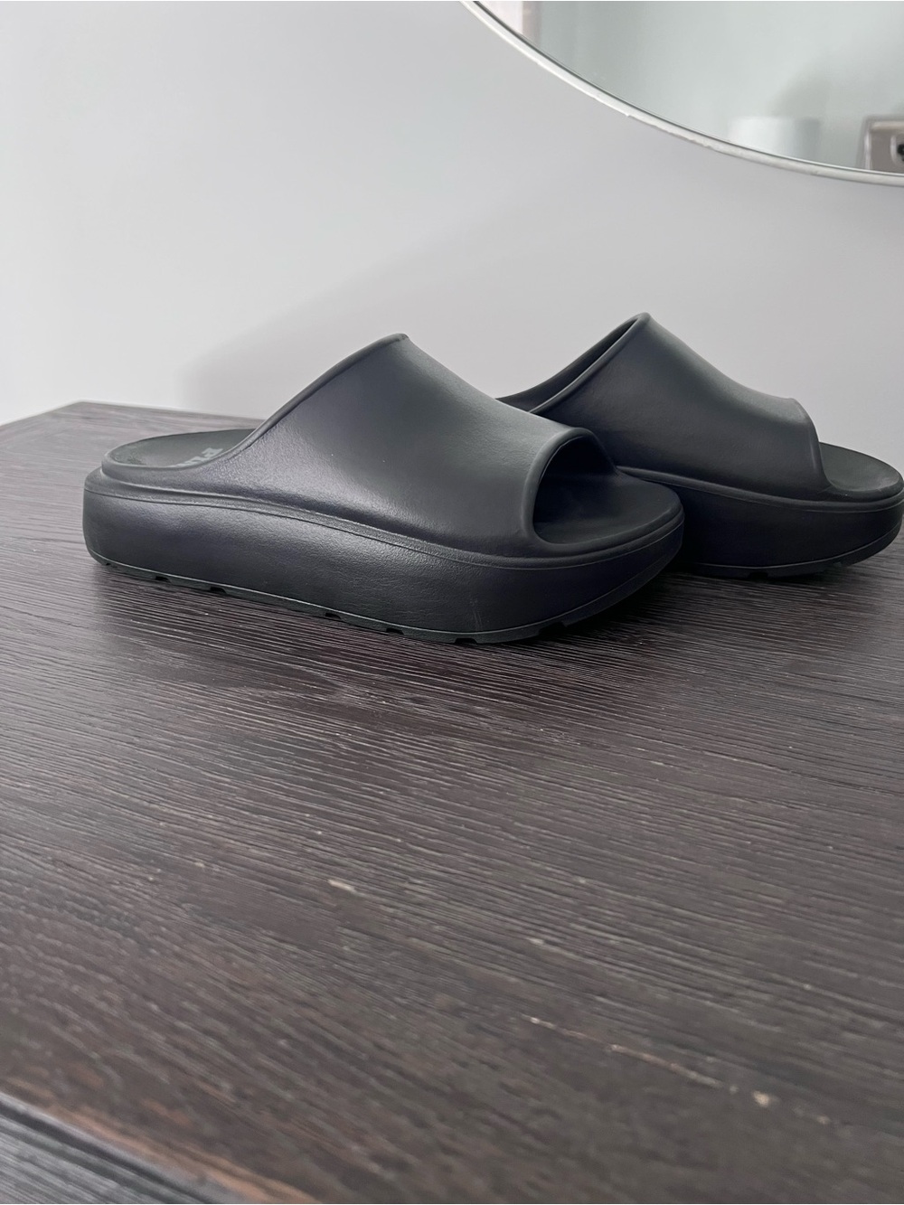 VS Pink Black Platform waterproof Slide Sandals